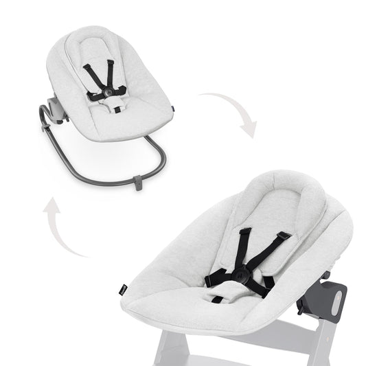 Hamaca Bebé Reclinable – Trona Evolutiva, Arnés 5 Puntos, Gris Claro